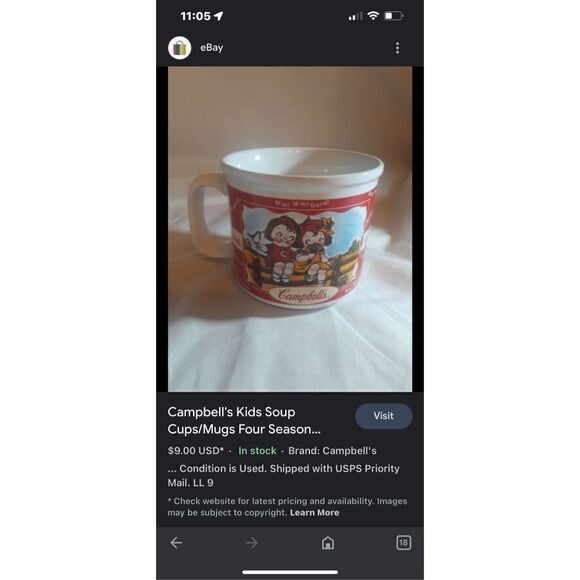 CAMBELLS SOUP MUGS CUP FOUR SEASON SET OF 2 - Picture 1 of 12